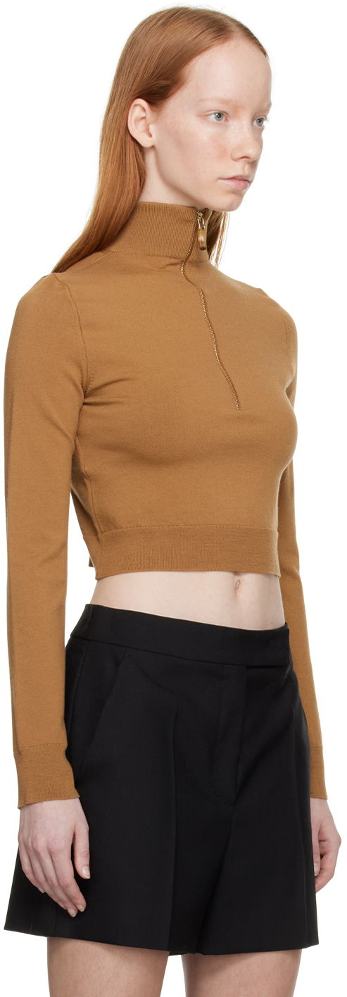 Sveter Max Mara Max Mara Balbo Cropped Mock Neck Sweater Hnedá | 2313611031600 13611031, 1