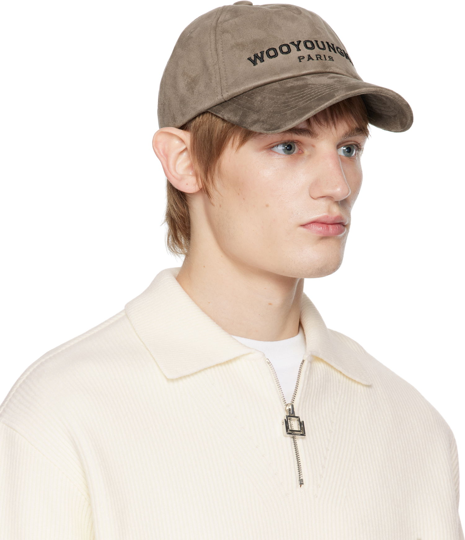 Šiltovka WOOYOUNGMI Faux Suede Ball Cap Šedá | W243AC52, 1