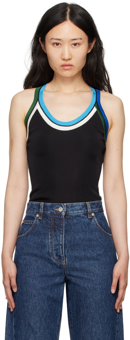 Tielko FERRAGAMO Contrasting Trim Tank Top Čierna | 112787 - 776049, 0