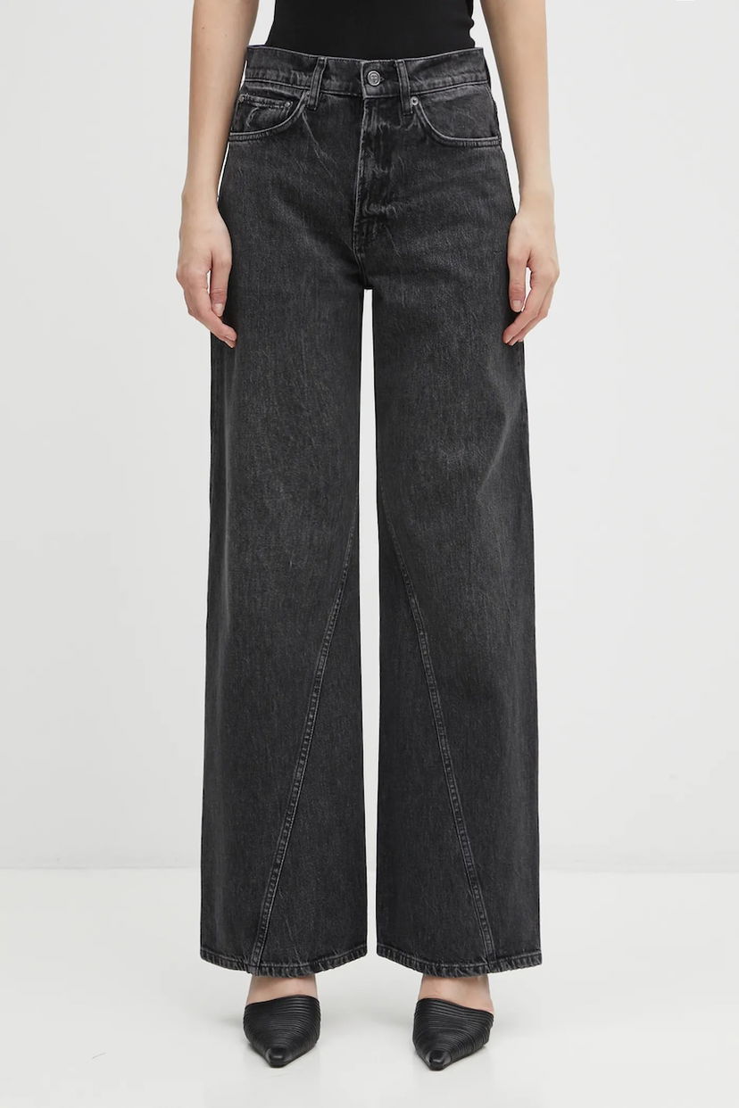 Džínsy Anine Bing brie High Waist Wide Leg Jeans Čierna | A.06.11246