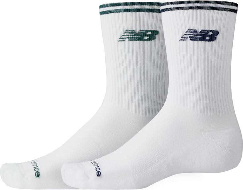 Ponožky New Balance Running Stripe Midcalf Socks 2 Pack Biela | las45162-wt