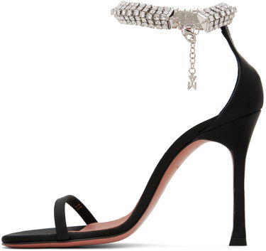 Šperky Amina Muaddi Amina Muaddi Iman Crystal-Embellished Satin Heeled Sandals Čierna | IMAN SANDAL SR SATIN, 2