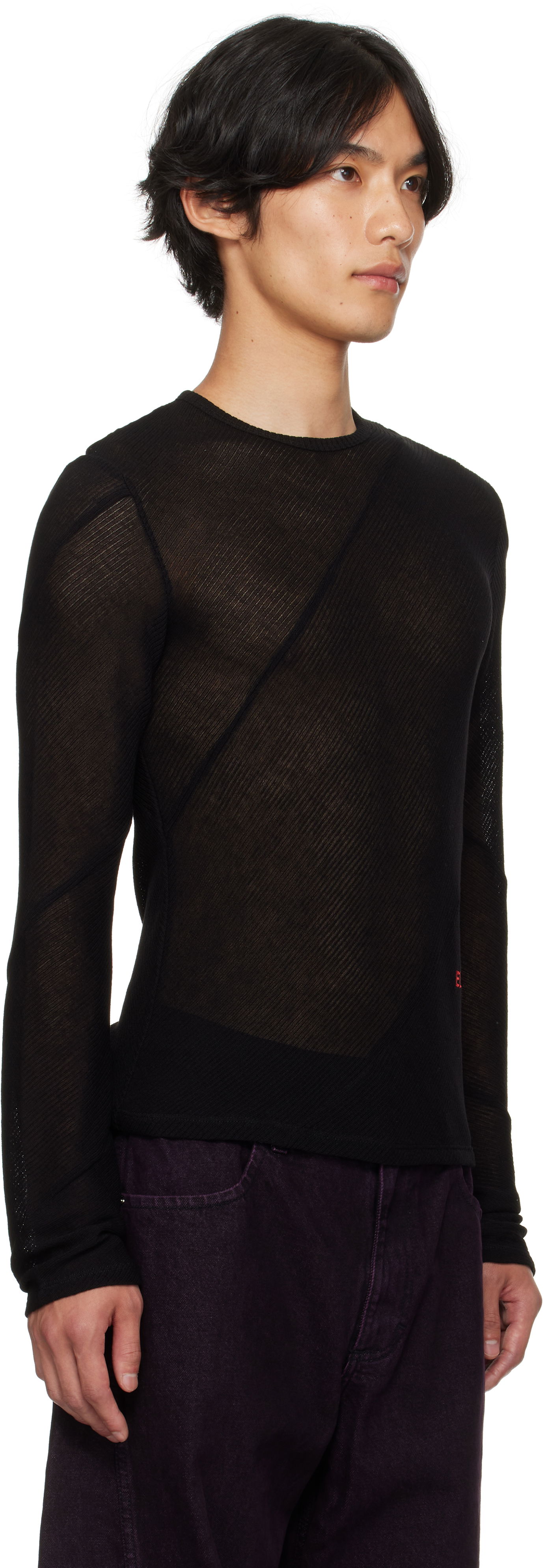 Tričko Eckhaus Latta Eckhaus Latta Spiral Long Sleeve T-Shirt Čierna | 1107-EL-PF25-J, 1