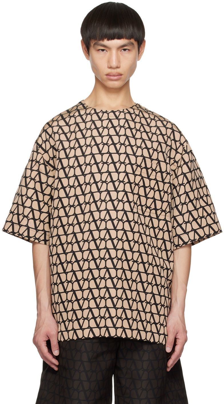 Tričko Valentino Printed T-Shirt Béžová | 2V0CJI209D0, 0