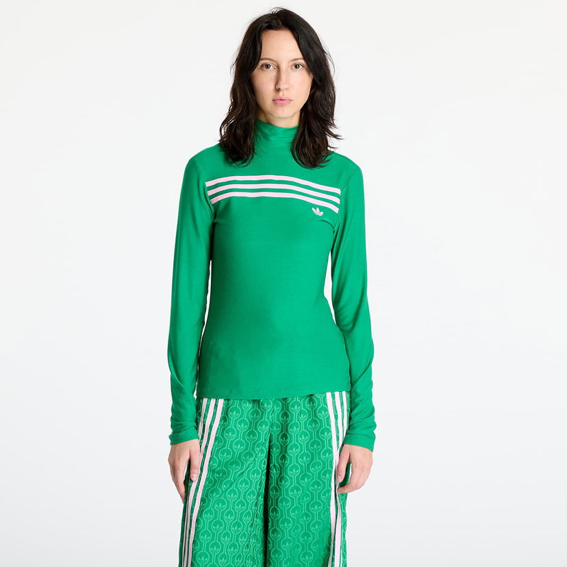 Tričko adidas Originals Longsleeve 3-Stripe Tee Green Zelené | JN8314