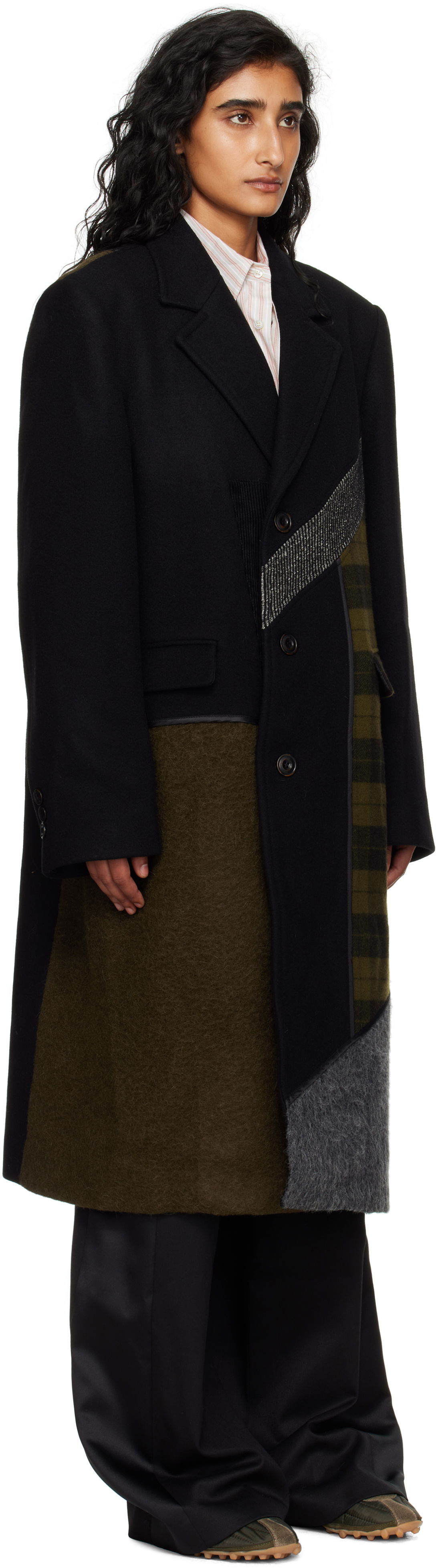 Kabáty Andersson Bell Andersson Bell Patchwork Wool Coat Čierna | awa709m, 1