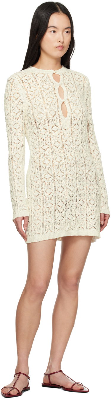 Šaty Loulou de Saison Loulou de Saison Evan Knit Minidress Biela | EVAN, 3