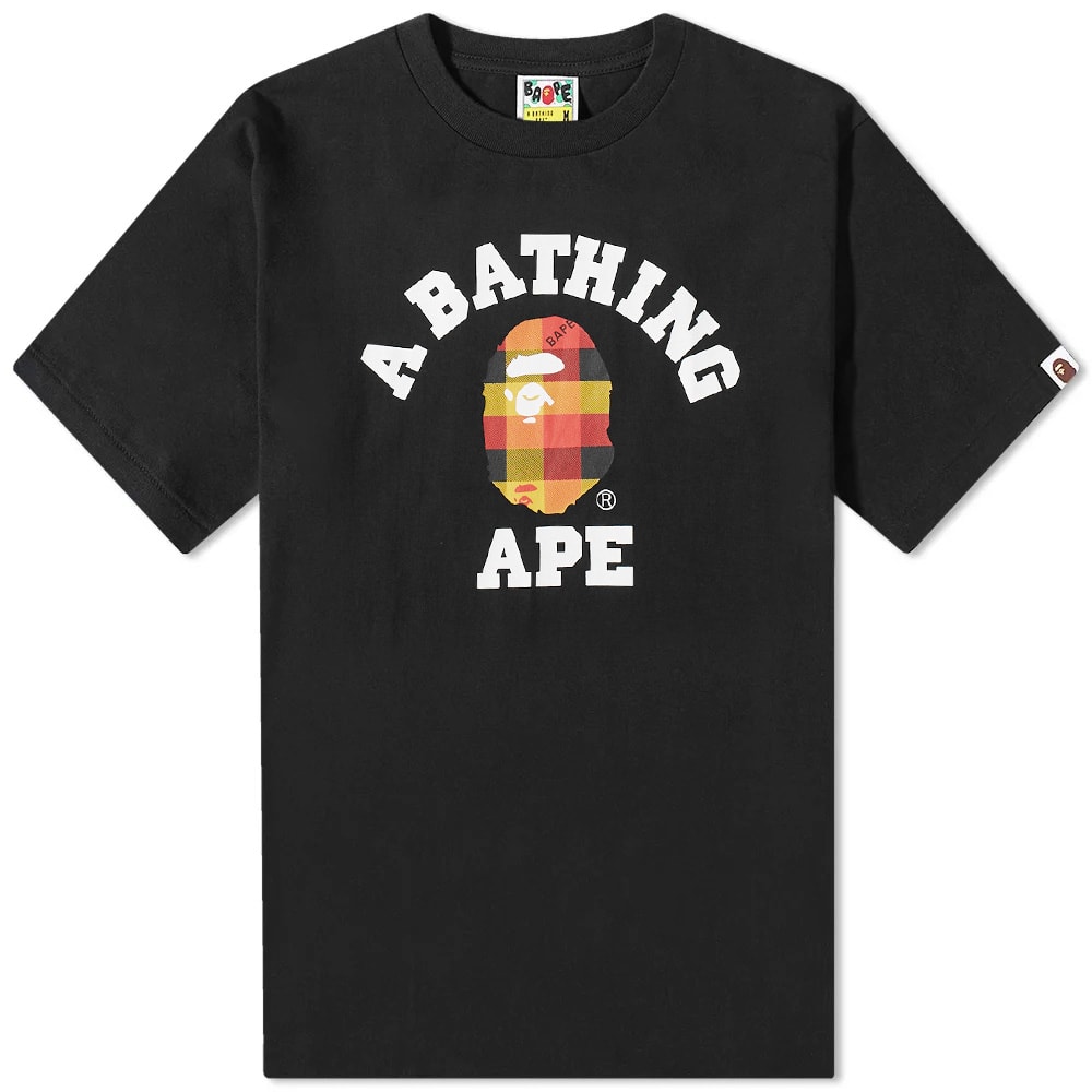 A Bathing Ape Block Check College Tee