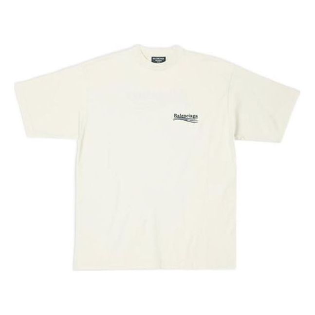 Tričko Balenciaga Political Campaign Large Fit T-Shirt Biela | 641675TKVJ18962, 0