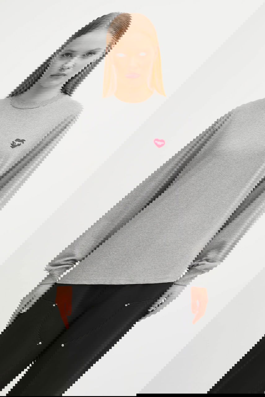 Tričko Carhartt WIP Long Sleeve Heart Patch T-Shirt Šedá | I035469.39NXX, 0