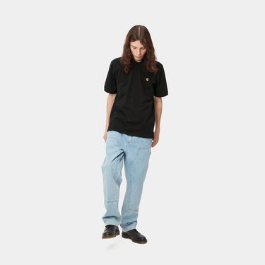 Polo tričko Carhartt WIP S/S Chase Pique Polo Shirt Čierna | I023807_00F_XX, 3