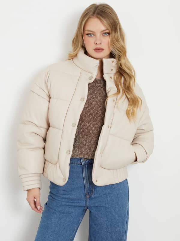 Faux Leather Puffer