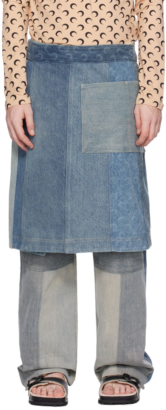 Sukňa Marine Serre Printed Denim Skirt Modrá | USK021-GR30