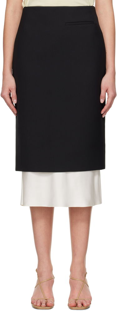 Sukňa Róhe Róhe Contrast Pencil Midi Skirt Čierna | 414-32-049, 0