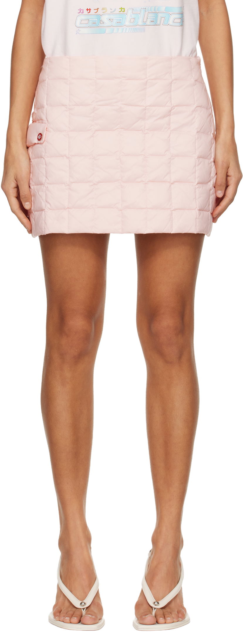 Sukňa Casablanca Nylon Quilted Miniskirt Ružová | W-AW25-SK-183-01