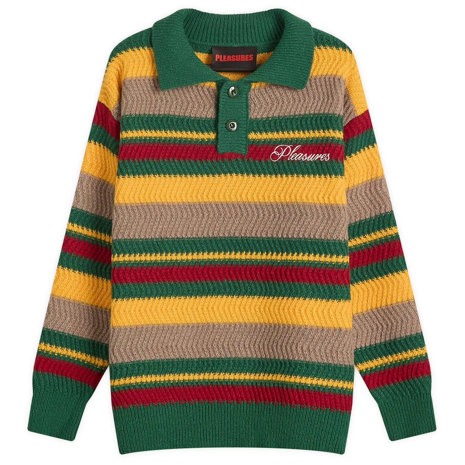 Sveter Pleasures Pleasures Cooper Kit Polo Sweater Rôznofarebný | P25SP012-GRN, 0