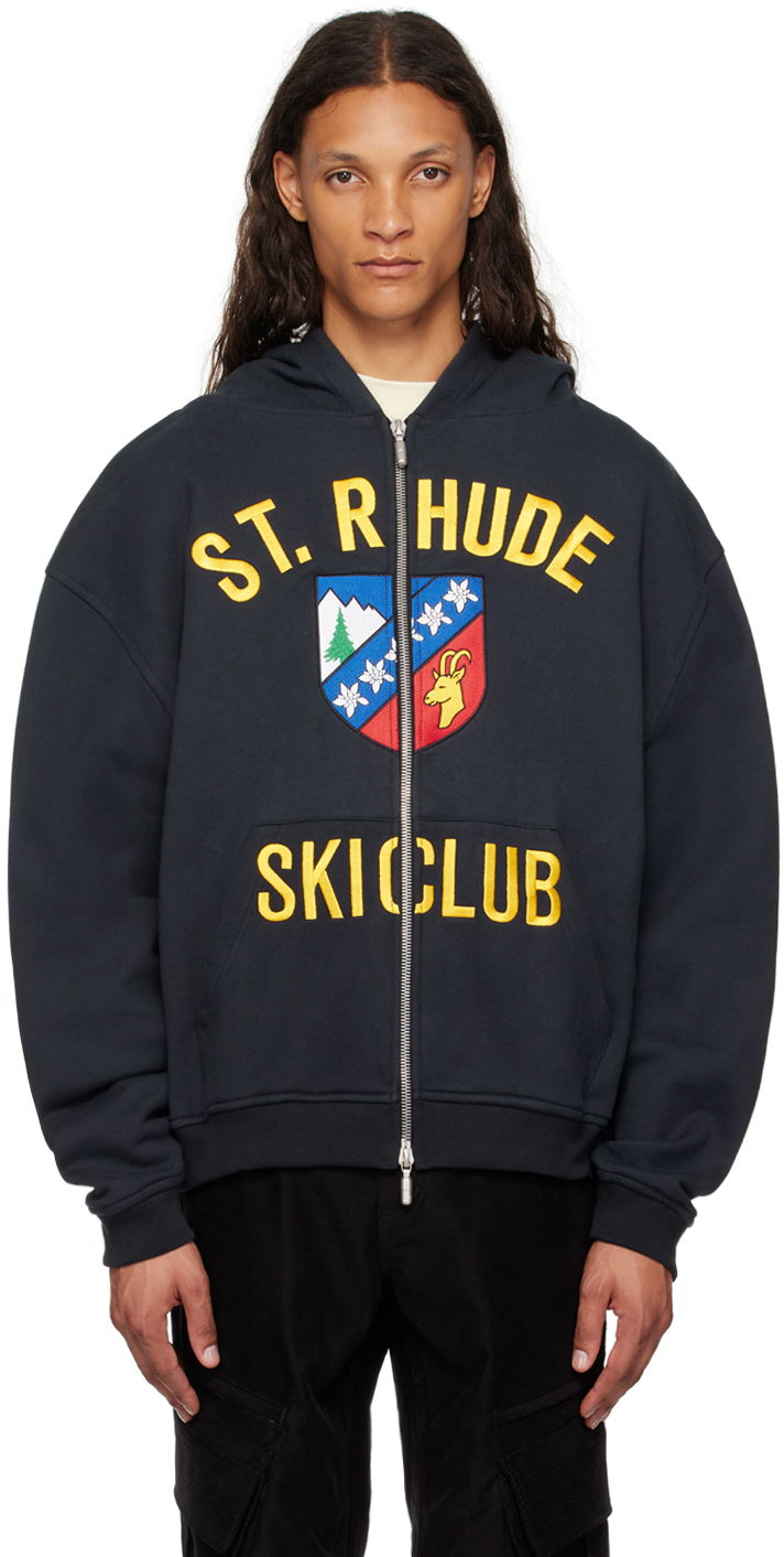 Mikina Rhude Black 'St. ' Zip Hoodie Čierna | RHPF24HO06012, 0