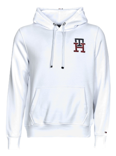 Mikina Tommy Hilfiger ESSENTIAL MONOGRAM HOODIE Biela | MW0MW28677-YBR