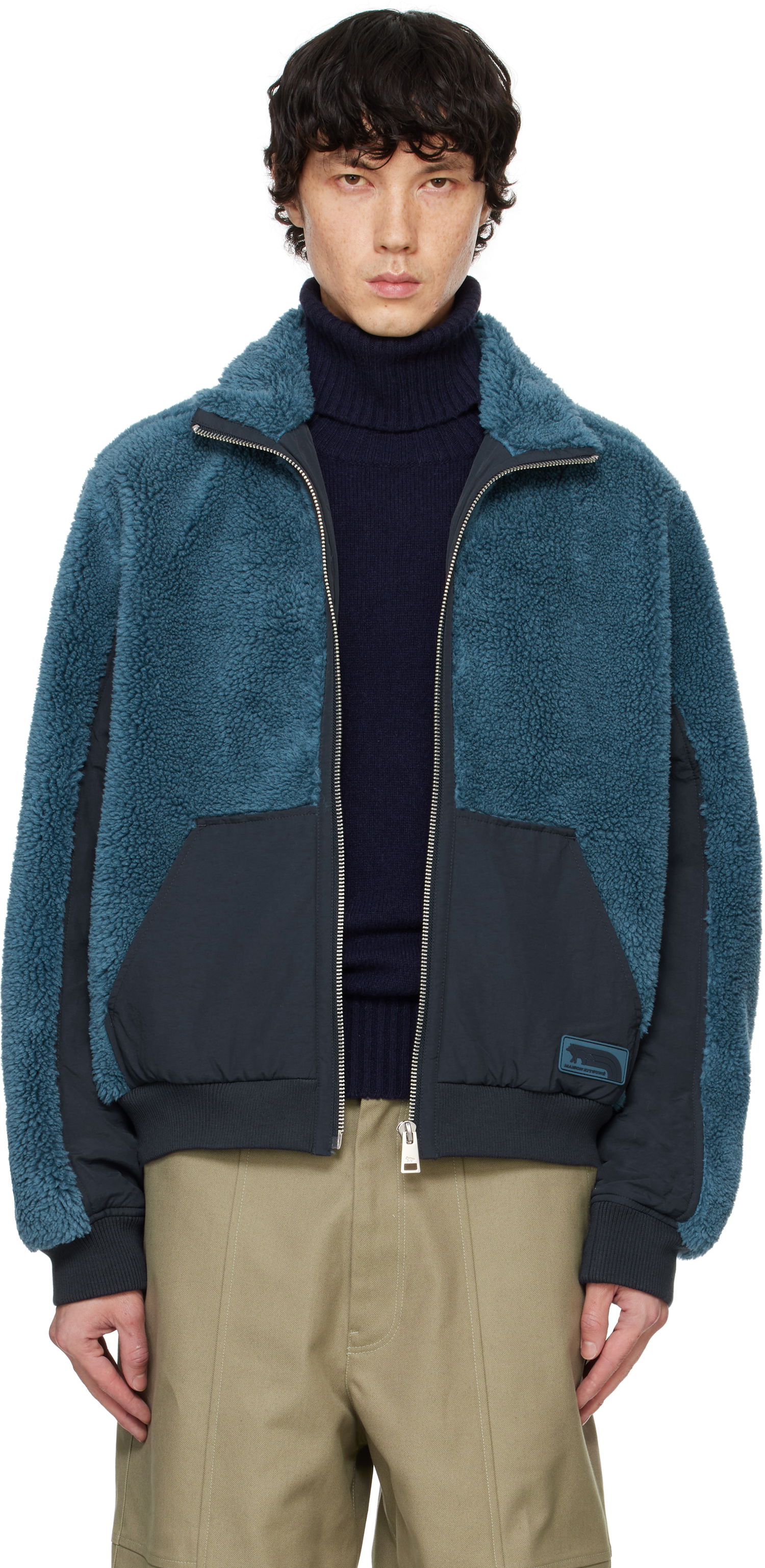 Bunda MAISON KITSUNÉ Fleece Jacket Modrá | NM02101WM2012, 0