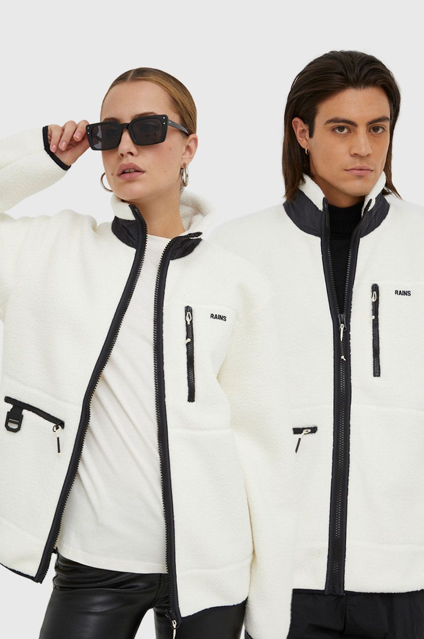 Bunda Rains Heavy Fleece Jacket Biela | 18420 82, 0