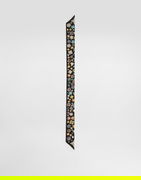 Dolce & Gabbana Silk Twill Bandeau with Floral Brooches Print