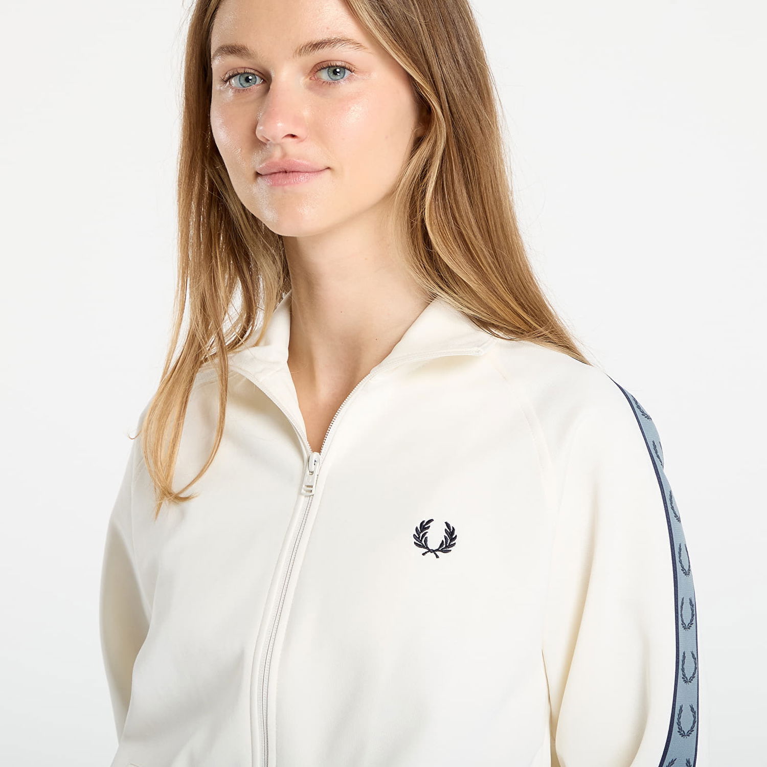 Bunda Fred Perry Fred Perry Contrast Tape Track Jacket Biela | J5557 729, 1