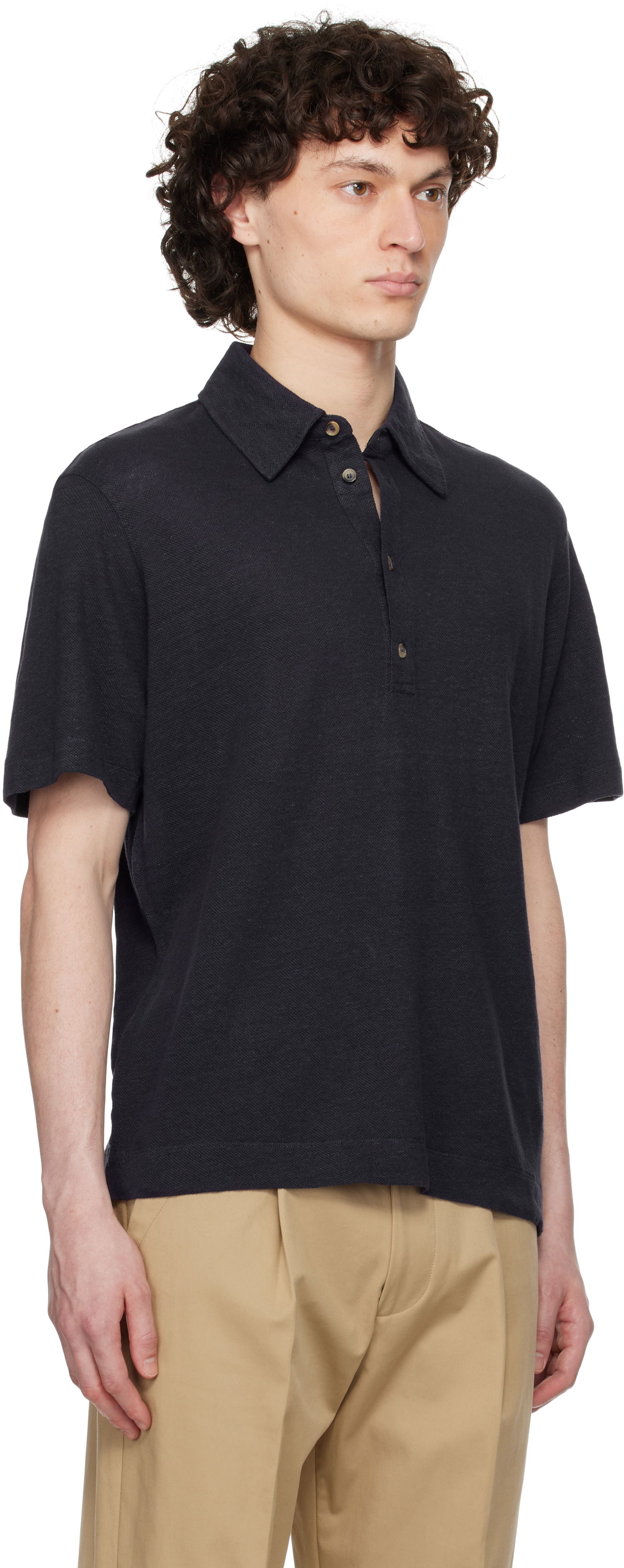 Polo tričko Paul Smith Paul Smith Linen Piqué Polo Čierna | M1R-446Z-P01764, 1
