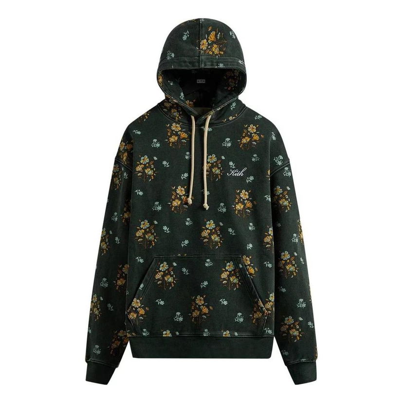 Mikina KITH Floral Williams III Hoodie Zelené | KHM030295-302