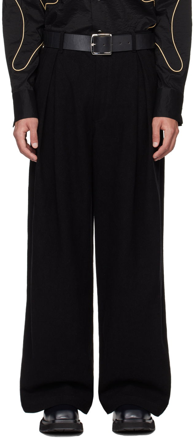 Nohavice Eckhaus Latta Serra Trousers Čierna | 9008-EL-PS24-S - STEEL, 0