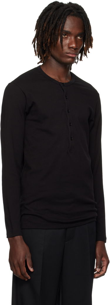 Tričká a tielka Tom Ford TOM FORD Cotton Henley Navy | T4M151040, 4