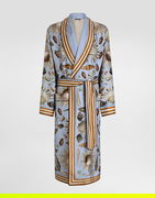 Dolce & Gabbana Silk Twill Shell-Print Robe