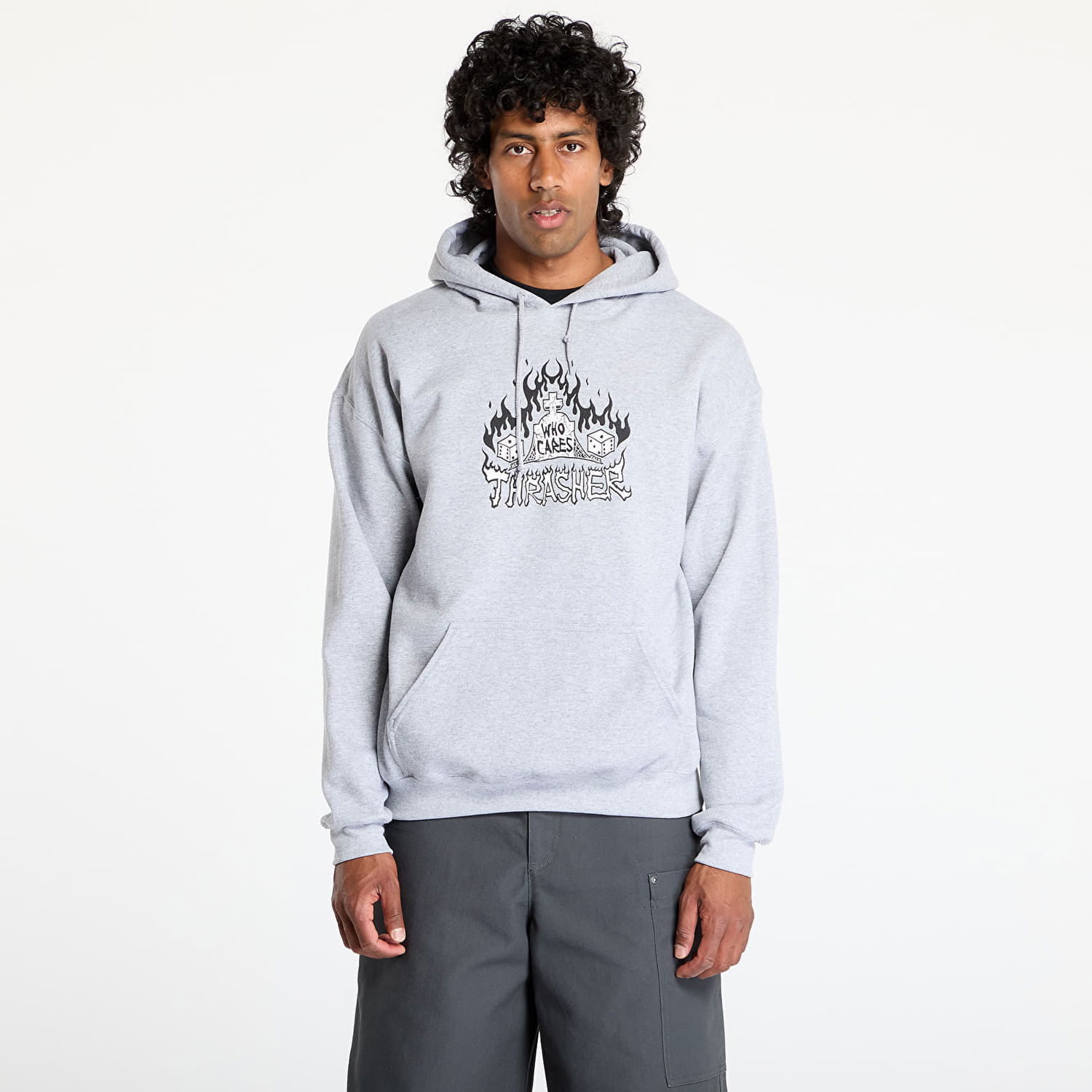Mikina Thrasher Thrasher Who Cares by Neckface Hoodie Šedá | 145707, 0