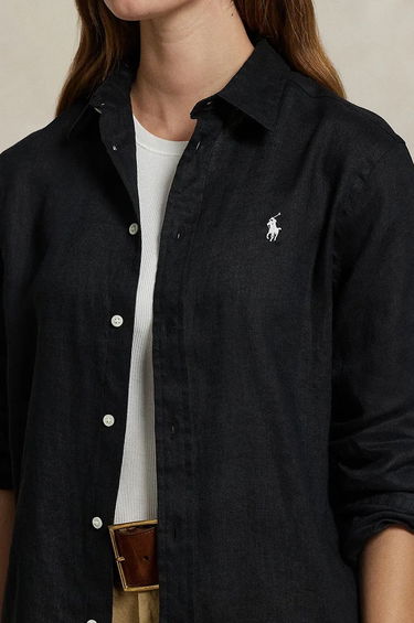 Košeľa Polo by Ralph Lauren Polo Ralph Lauren Linen Shirt, Regular Fit, Classic Collar Čierna | 211970730, 3