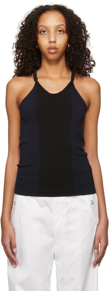 Tielko Dion Lee Cotton Blend Tie-Strap Tank Top Navy | C7057S22, 0
