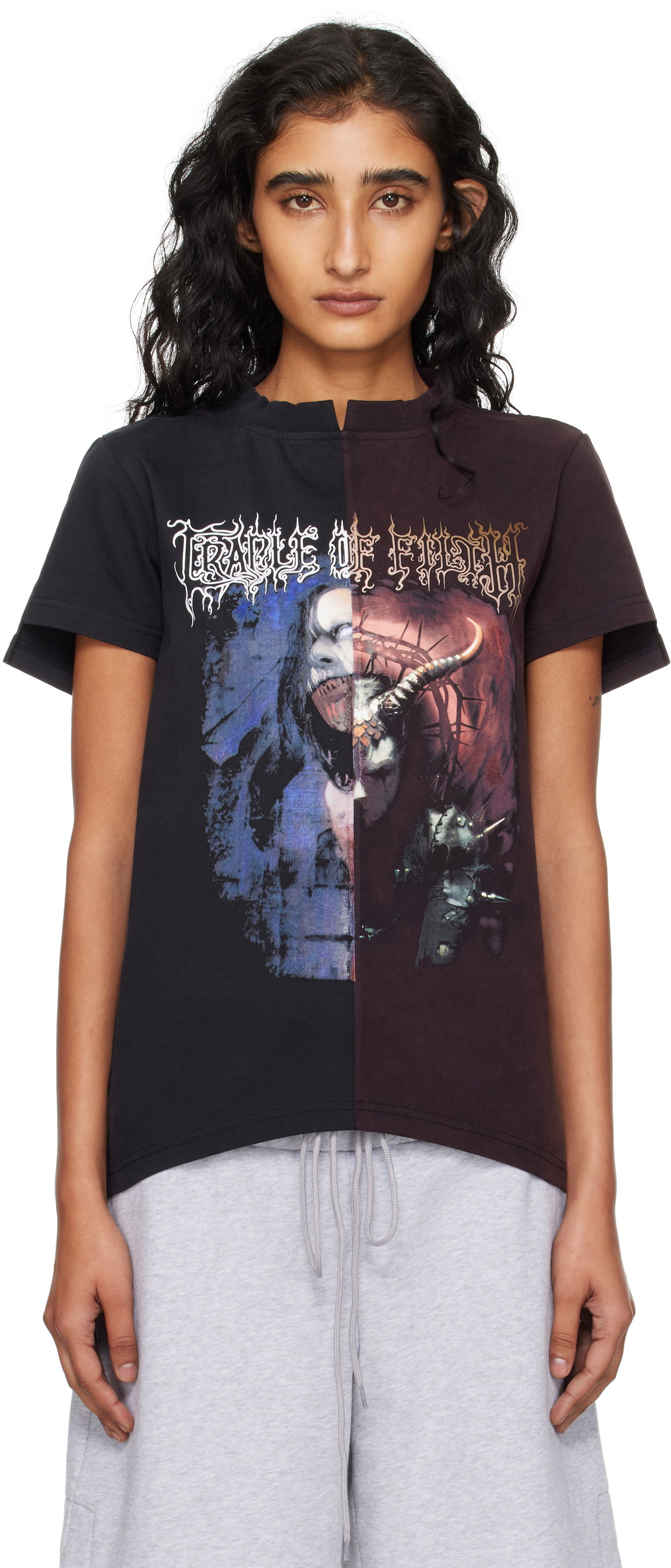 Tričko VETEMENTS VETEMENTS Cradle of Filth Cut-Up Fitted T-Shirt Čierna | WCF76TR930BR, 0