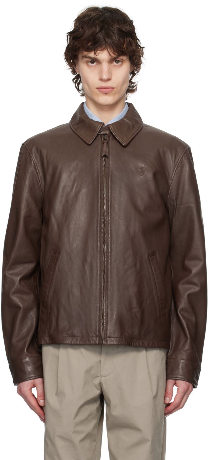 Bunda Polo by Ralph Lauren Polo Ralph Lauren Zip Leather Jacket Hnedá | 710671431002