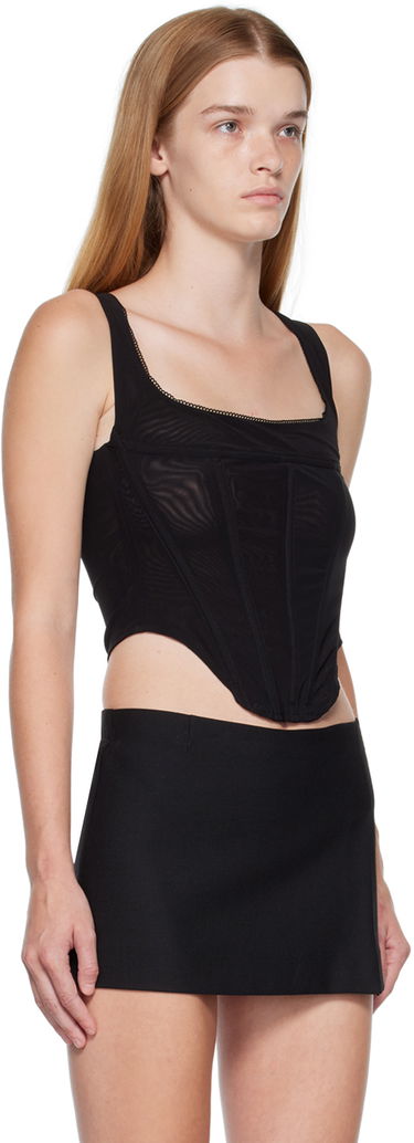 Tielko Miaou Miaou Campbell Mesh Corset Tank Top Čierna | 7020-CL-BLM, 1