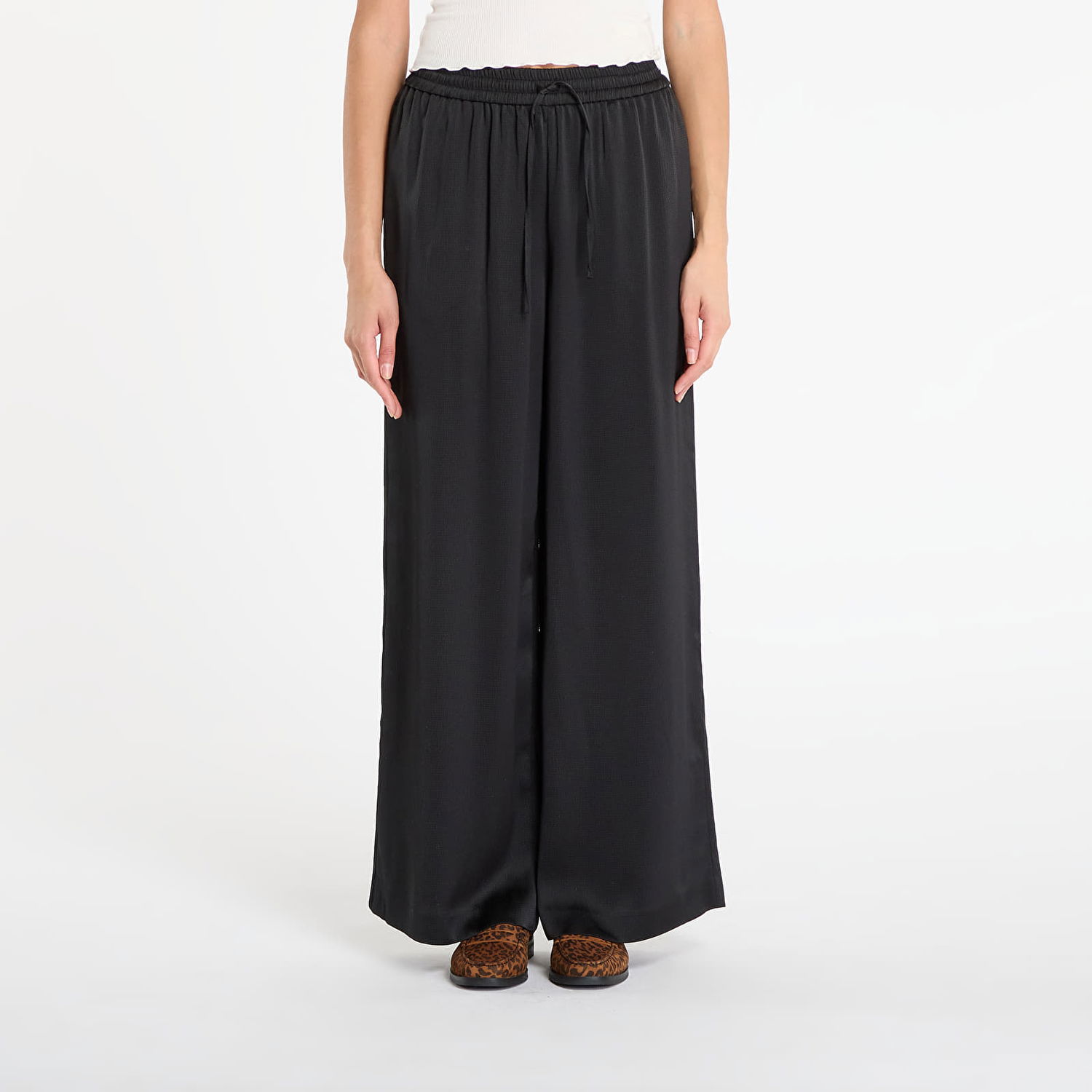 Nohavice Samsoe Samsoe Sahelena Wide-Leg Drawstring Trousers Čierna | F24300151_CLR000021, 0