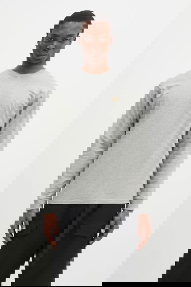 Tričko Carhartt WIP Long Sleeve T-Shirt Chase Šedá | I026392.GREY.HEATH, 0