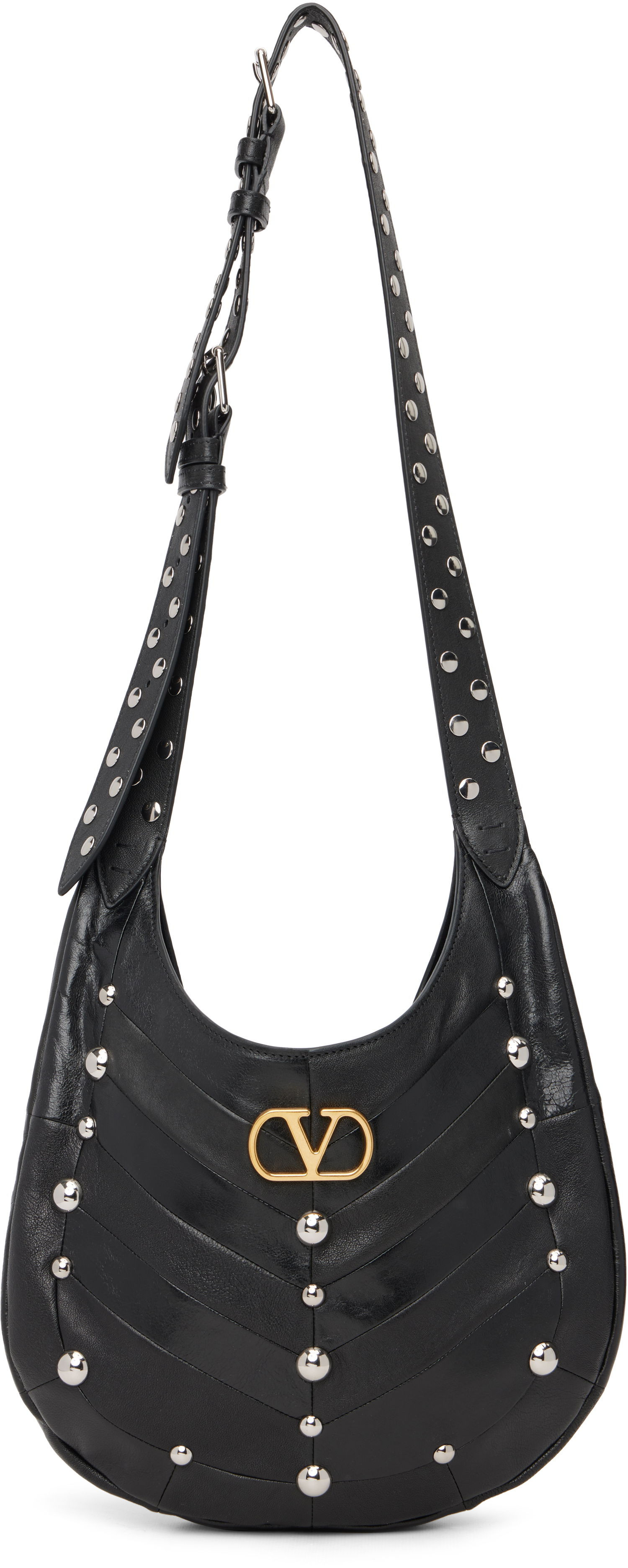 Kabelka Valentino Valentino Garavani Boho Small Studded Nappa Leather Hobo Bag Čierna | 7W0B0S63PXJ, 0