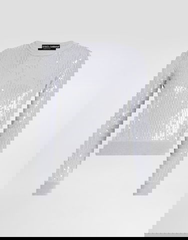 Sveter Dolce & Gabbana Sequin Embellishment Crewneck Sweater Šedá | FXX74ZJAIQ9N0040, 0