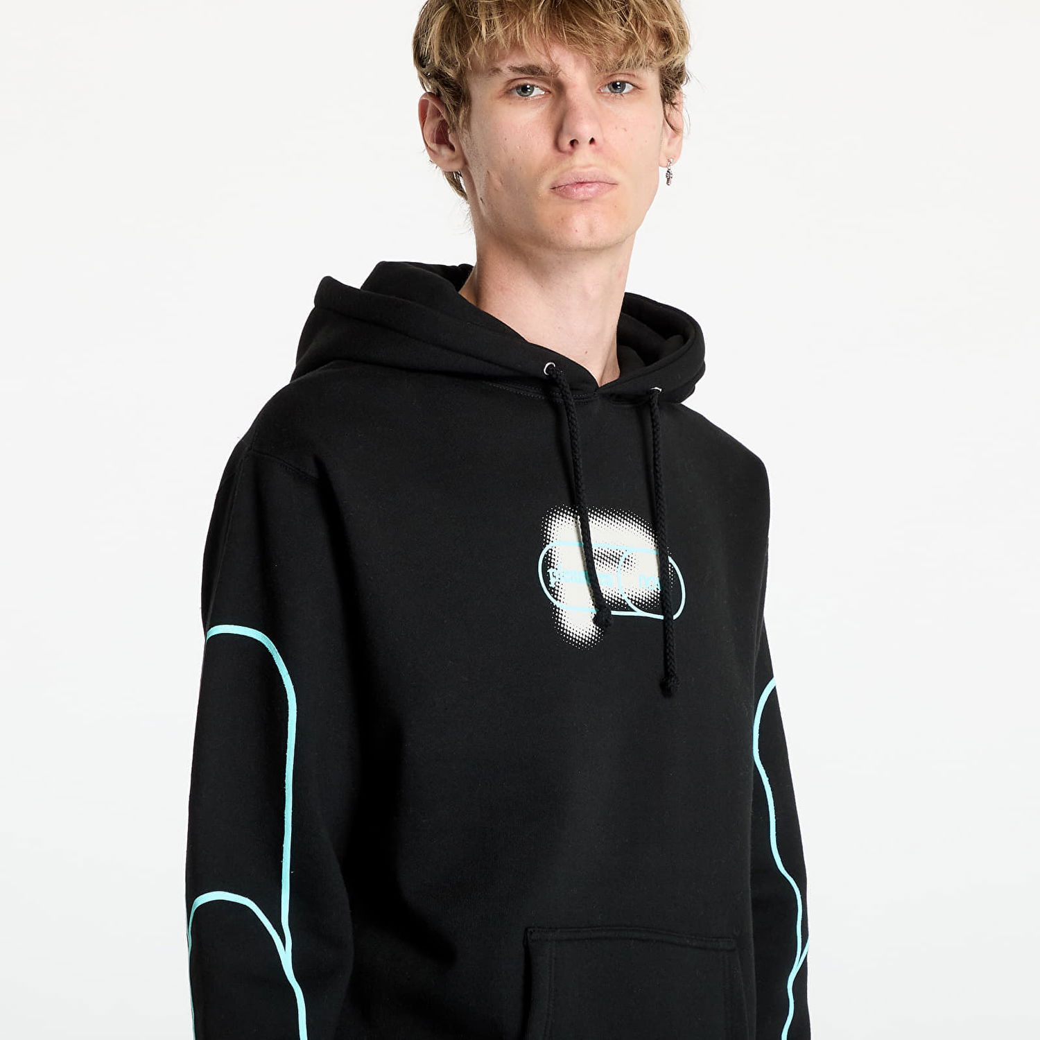 Mikina Pleasures Pixel P Hoodie Black Čierna | P24F100 BLACK, 1