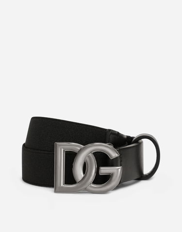 Opasok Dolce & Gabbana Dolce & Gabbana Stretch Fabric Belt with DG Logo Čierna | EC0076AQ61680999, 0