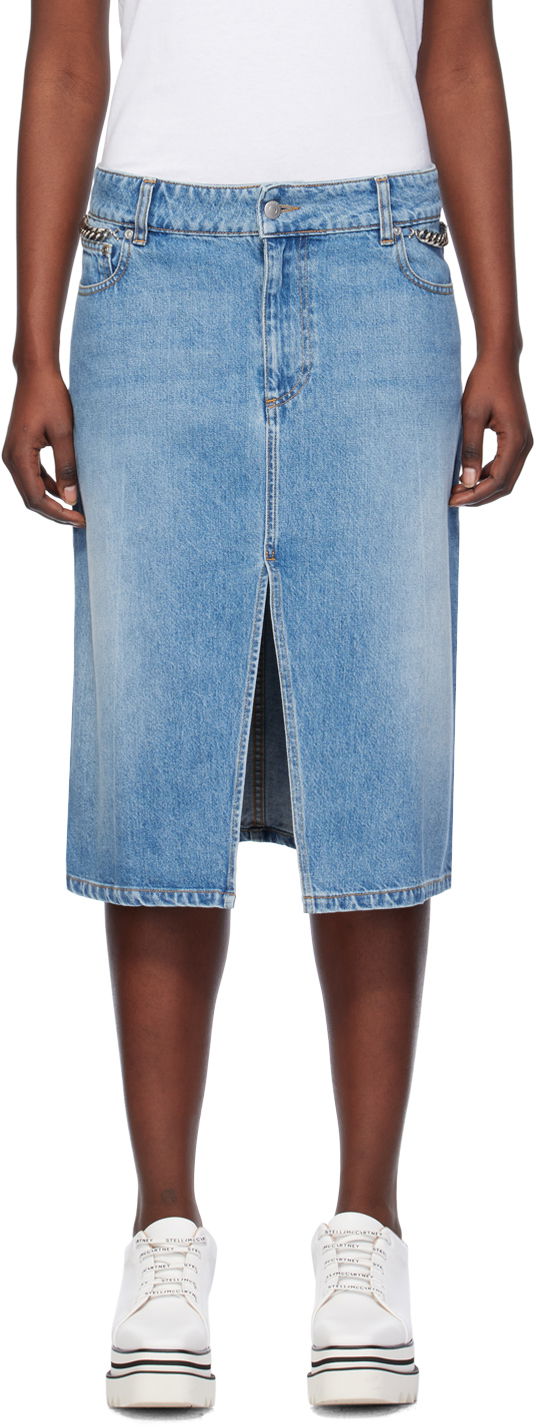 Sukňa Stella McCartney Stella McCartney Iconic Falabella Denim Midi Skirt Modrá | 6D02403SPH56, 0