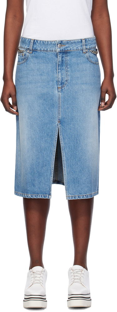 Sukňa Stella McCartney Stella McCartney Iconic Falabella Denim Midi Skirt Modrá | 6D02403SPH56, 0