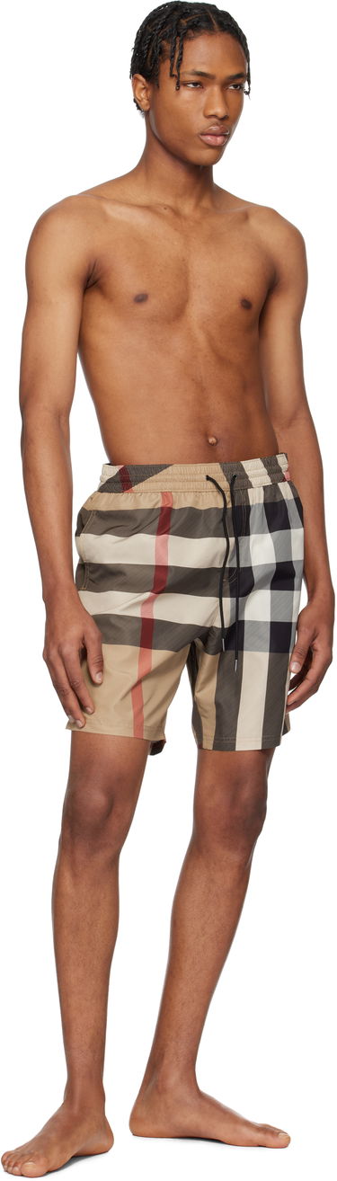 Plavky Burberry Burberry Check Swim Shorts Béžová | 8107272, 3