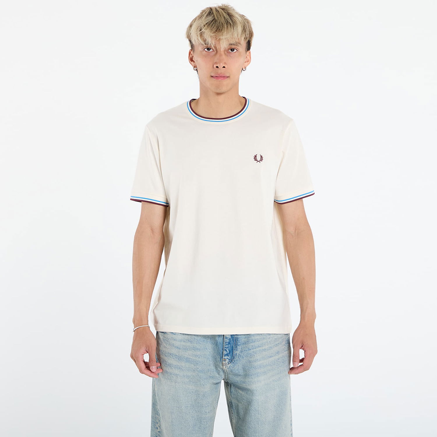 Tričko Fred Perry Twin Tipped T-Shirt Béžová | M1588V Z46, 0