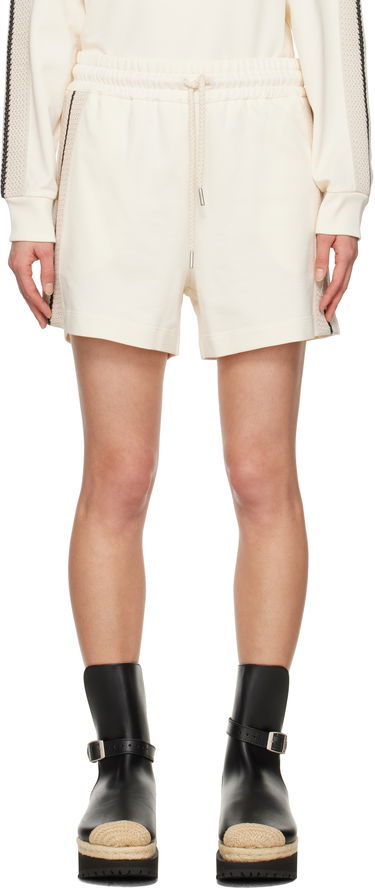 Šortky Moncler Moncler Striped Trim Shorts Biela | K10938H0001789A1K, 0