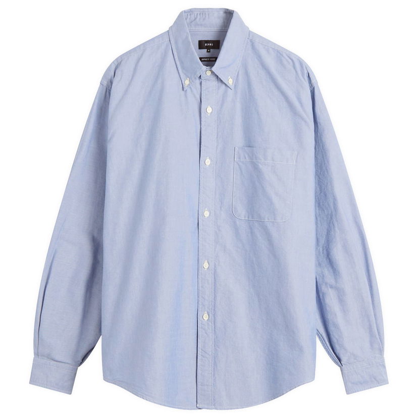 Košeľa BEAMS Heavy Oxford Button Down Shirt Modrá | 1111-1213-301-75