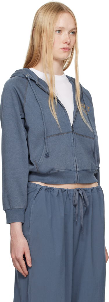 Mikina SKIMS SKIMS Lightweight Fleece Zip Up Hoodie Modrá | PL-PLO-8281W, 1